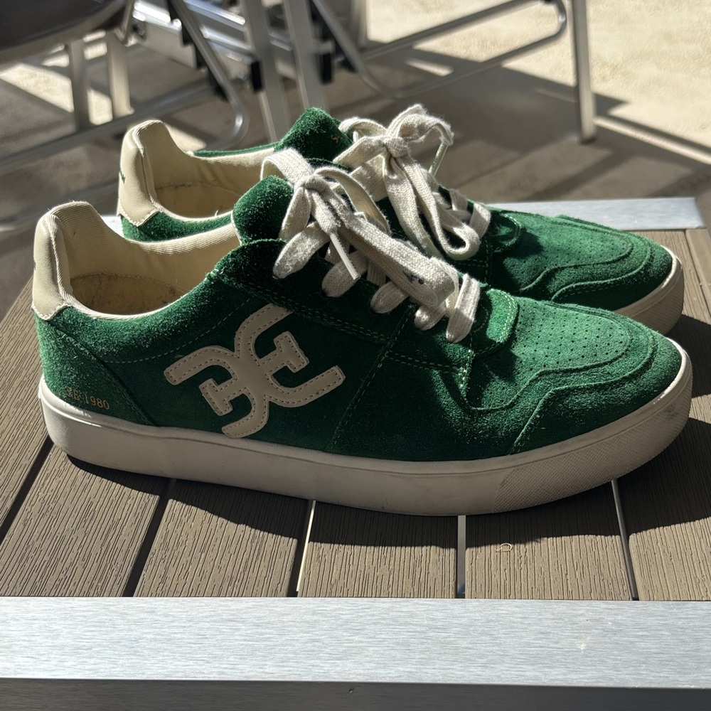 Sam Edelman Green and Cream Sneakers
